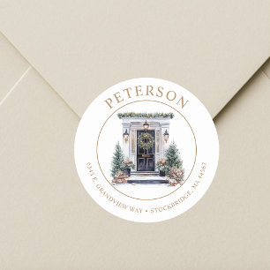 Festive Christmas New Home Return Address Labels