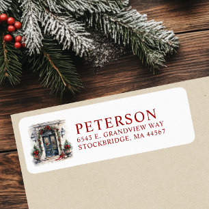 Festive Christmas New Home Return Address Labels