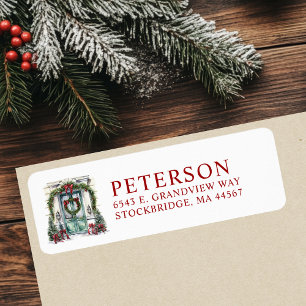Festive Christmas New Home Return Address Labels