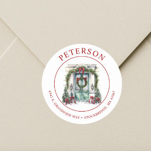 Festive Christmas New Home Return Address Labels