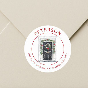 Festive Christmas New Home Return Address Labels