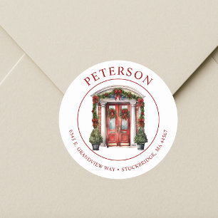 Festive Christmas New Home Return Address Labels