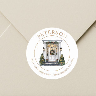 Festive Christmas New Home Return Address Labels