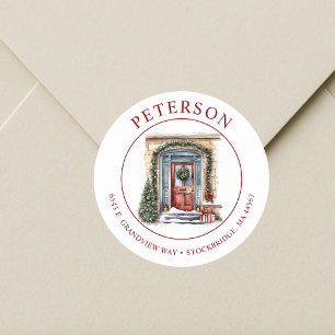 Festive Christmas New Home Return Address Labels