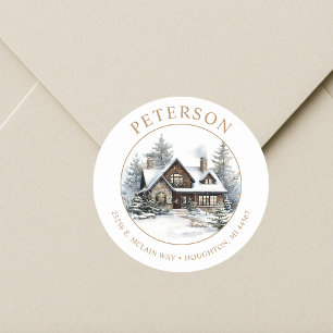 Festive Christmas New Home Return Address Labels