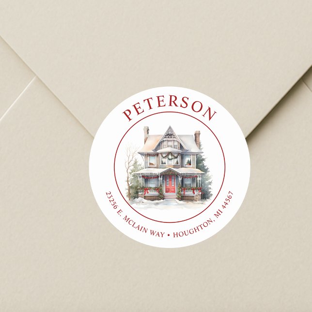 Festive Christmas New Home Return Address Labels (Creator Uploaded)