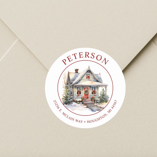 Festive Christmas New Home Return Address Labels (Creator Uploaded)