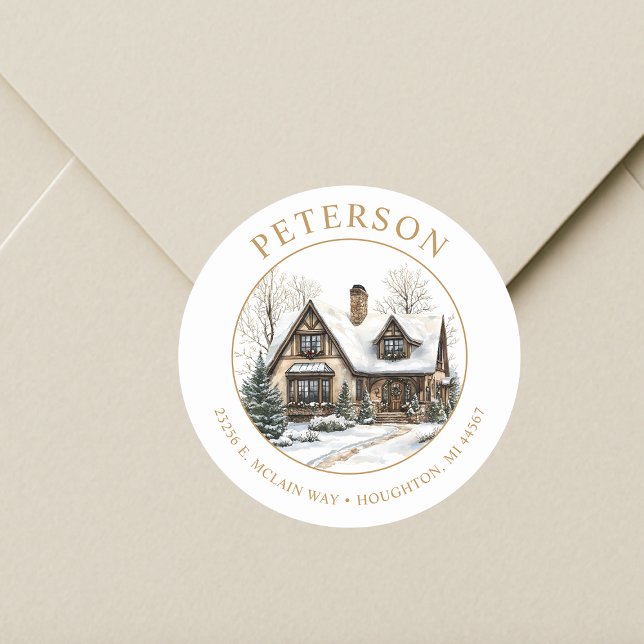 Festive Christmas New Home Return Address Labels (Creator Uploaded)