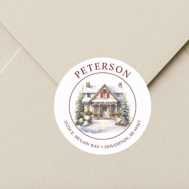 Festive Christmas New Home Return Address Labels (Creator Uploaded)