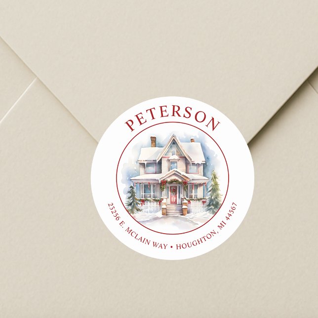Festive Christmas New Home Return Address Labels (Creator Uploaded)