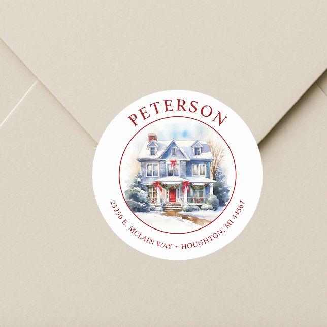 Festive Christmas New Home Return Address Labels (Creator Uploaded)