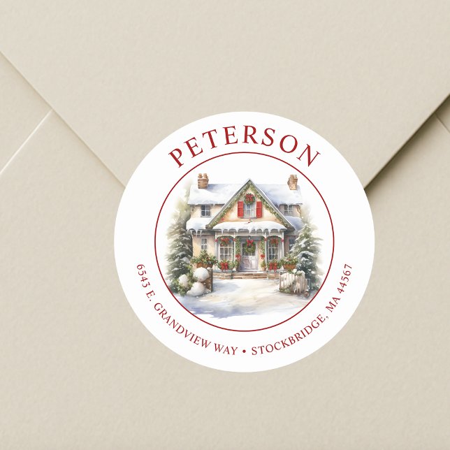 Festive Christmas New Home Return Address Labels (Creator Uploaded)