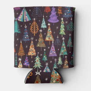 Festive Christmas New Year Pattern Can Cooler