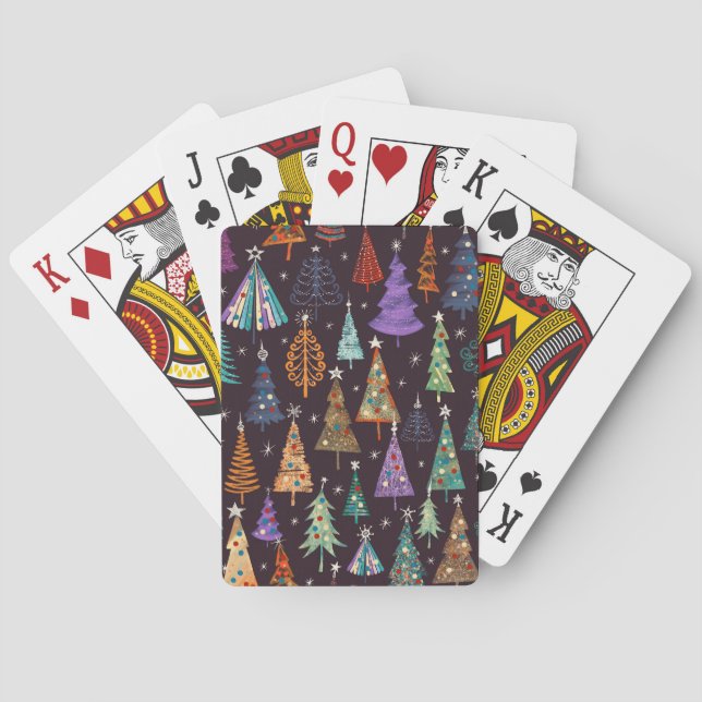 Festive Christmas New Year Pattern Playing Cards (Back)