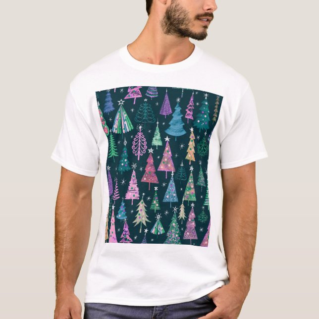 Festive Christmas New Year Pattern T-Shirt (Front)