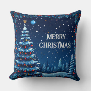 Festive Christmas Night with Snow Cushion