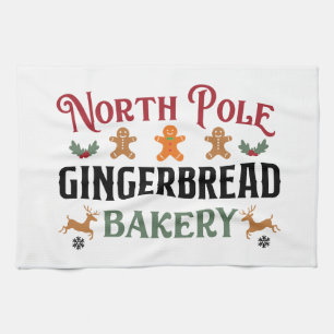 Festive Christmas North Pole Bakery Tea Towel