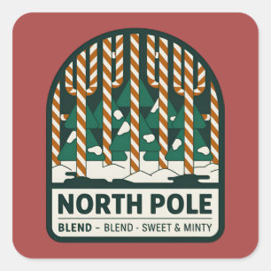 Festive Christmas North pole blend candy cane Square Sticker