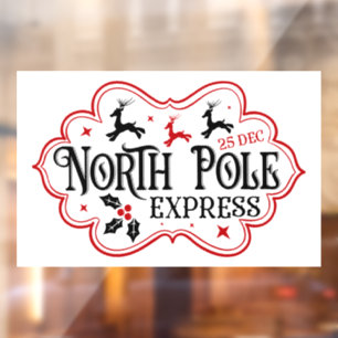 Festive Christmas North Pole express Window Cling