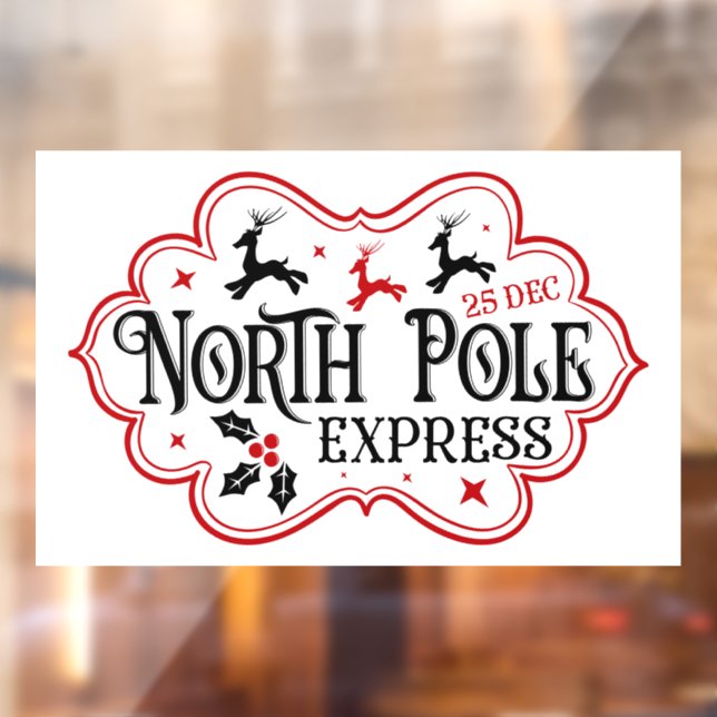 Festive Christmas North Pole express Window Cling (Sheet 2)