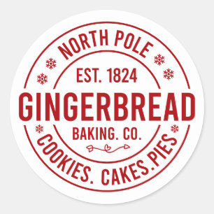 Festive Christmas North Pole gingerbread Classic Round Sticker