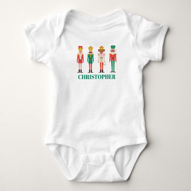 Festive Christmas Nutcracker  Baby Bodysuit (Front)