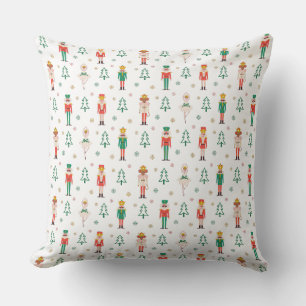 Festive Christmas Nutcracker Ballerina Cushion