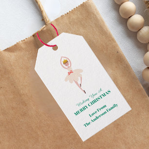 Festive Christmas Nutcracker Ballerina Gift Tags