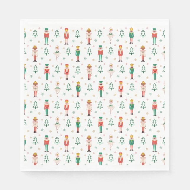 Festive Christmas Nutcracker Ballerina Napkin (Front)