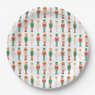 Festive Christmas Nutcracker Ballerina Paper Plate