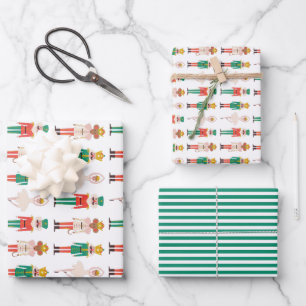Festive Christmas Nutcracker Ballerina Wrapping Paper Sheet