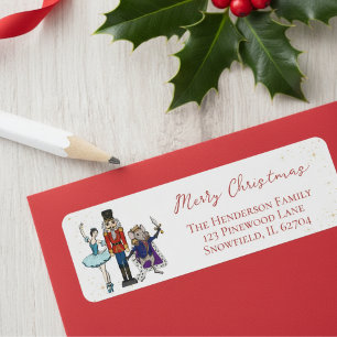 Festive Christmas Nutcracker Ballet Return Address