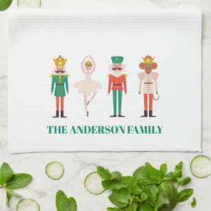 Festive Christmas Nutcracker Christmas Tea Towel