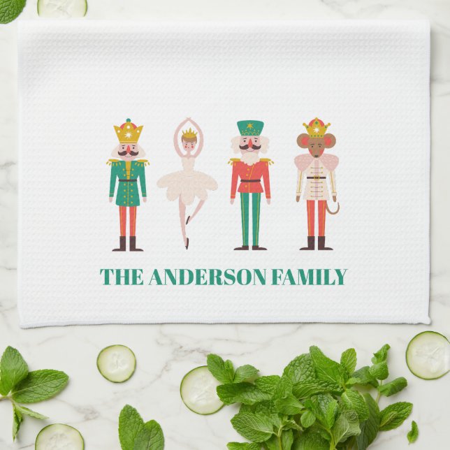 Festive Christmas Nutcracker Christmas Tea Towel (Folded)