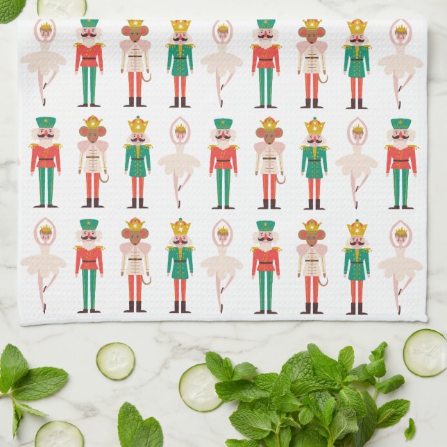 Festive Christmas Nutcracker Christmas Tea Towel (Folded)