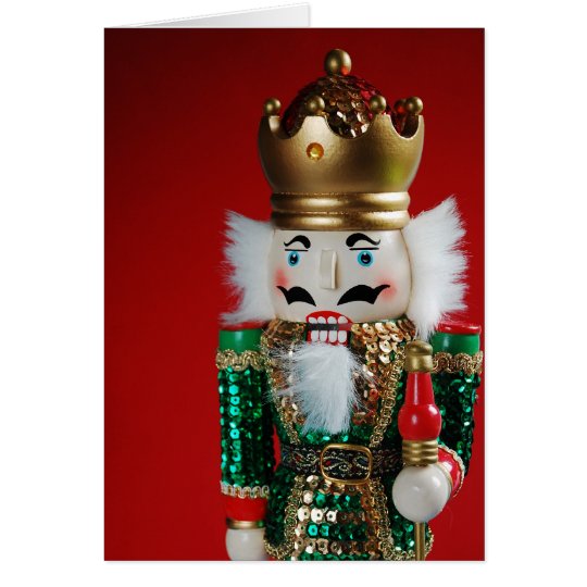 Festive christmas nutcracker greeting card