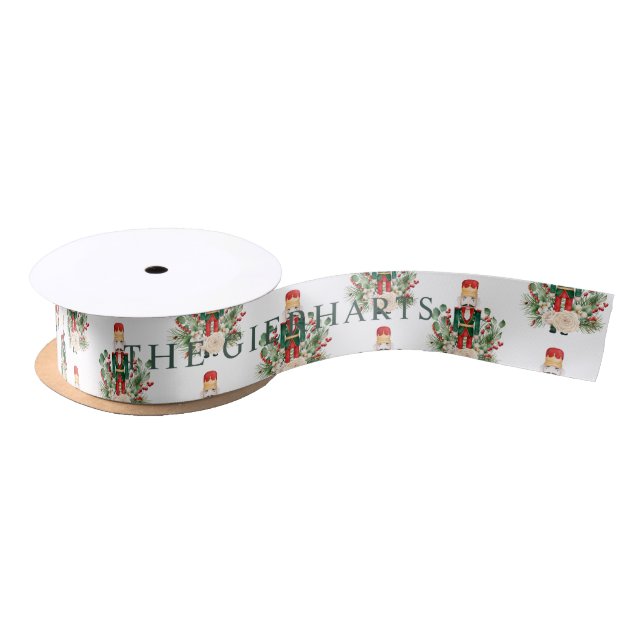 Festive Christmas Nutcracker Happy Holidays Satin Ribbon (Spool)
