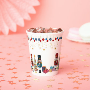 Festive Christmas Nutcracker Ornaments Baby Shower Paper Cups