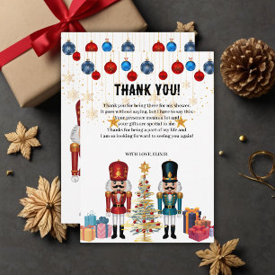 Festive Christmas Nutcracker Ornaments Baby Shower Thank You Card