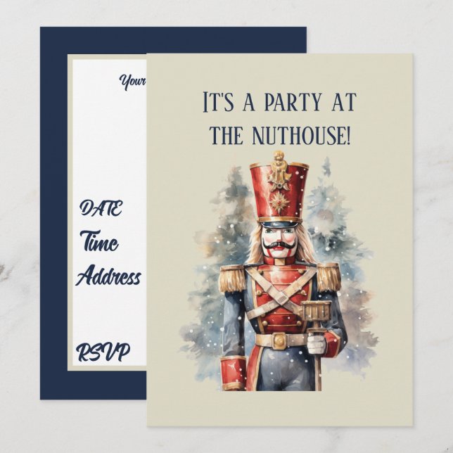 Festive Christmas nutcracker party Invitation (Front/Back)