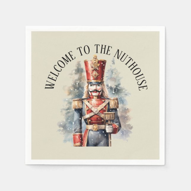 Festive Christmas nutcracker party Napkin (Front)