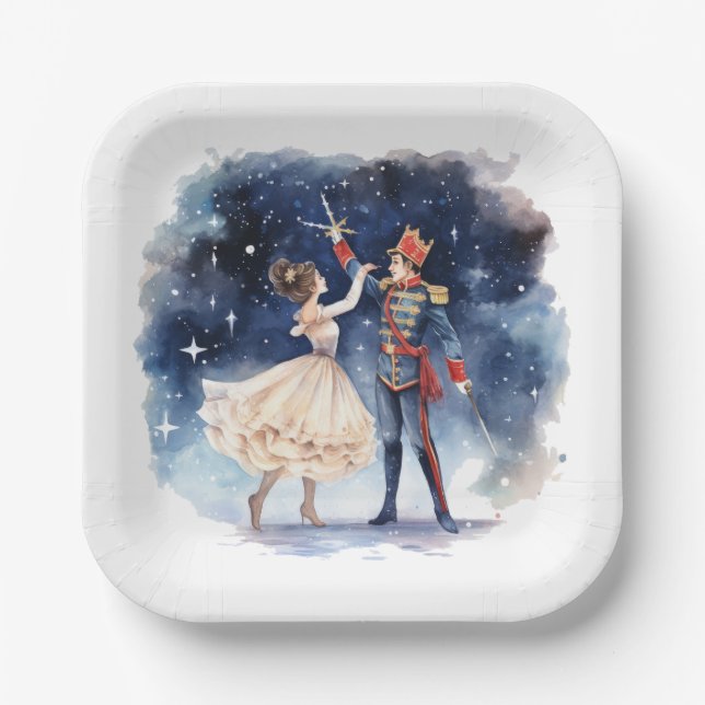 Festive Christmas nutcracker party  Paper Plate (Front)
