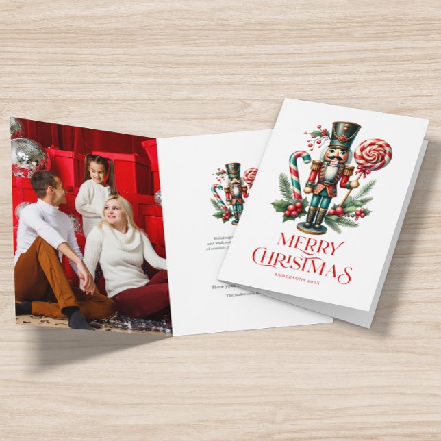 Festive Christmas Nutcracker Personalizable Photo  Card (Creator Uploaded)