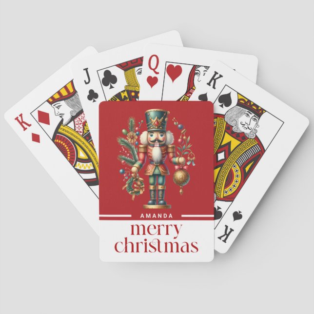 Festive Christmas Nutcracker Playing Cards (Back)