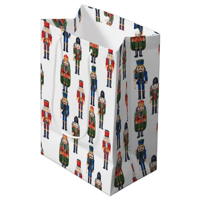 festive Christmas nutcracker tiled Medium Gift Bag (Front Angled)