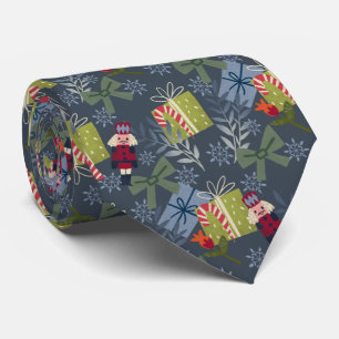 festive Christmas nutcracker tiled pattern Tie