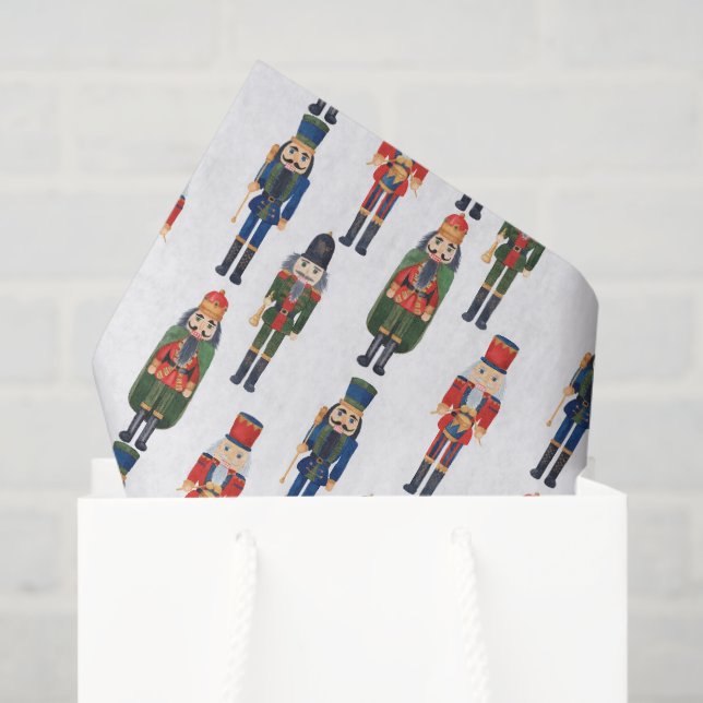 festive Christmas nutcracker tiled Tissue Paper (Gift Bag)
