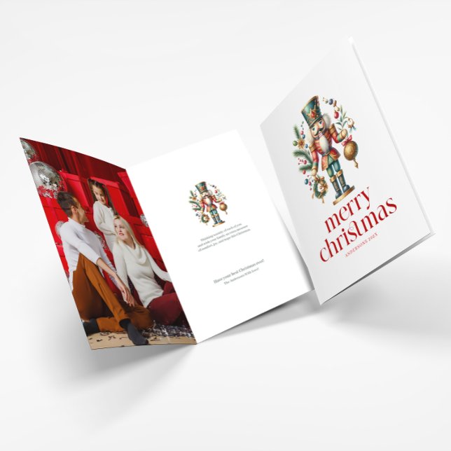 Festive Christmas Nutcracker Twp Custom Photo  Card (Creator Uploaded)