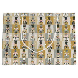 Festive Christmas Nutcrackers  Large Gift Bag