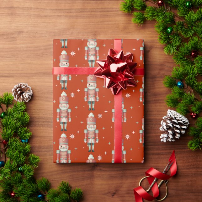 Festive Christmas Nutcrackers Wrapping Paper (Holiday Gift)